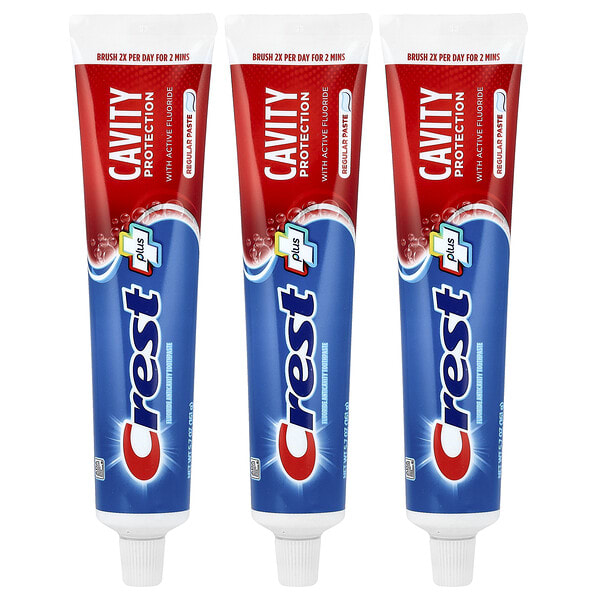 Crest, Cavity Protection, Fluoride Anticavity Toothpaste, Regular Paste, 3 Pack, 5.7 oz (161 g) Each