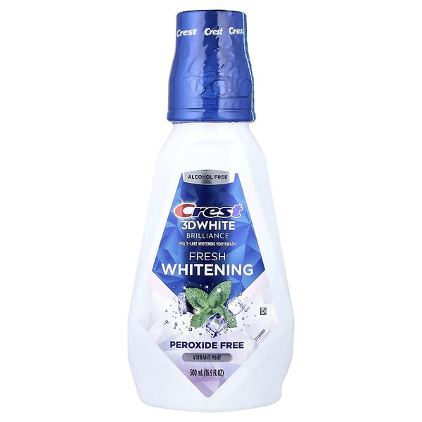 Crest, 3D White, Brilliance Fresh Whitening Mouthwash, спиртгүй, Vibrant Mint, 16.9 fl oz (500 ml)