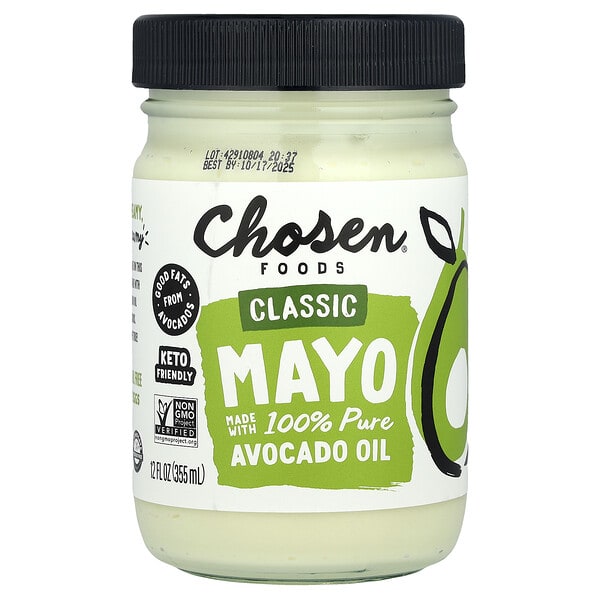 Chosen Foods, Classic Mayo Made With 100% Pure Avocado Oil, 12 fl oz (355 ml)