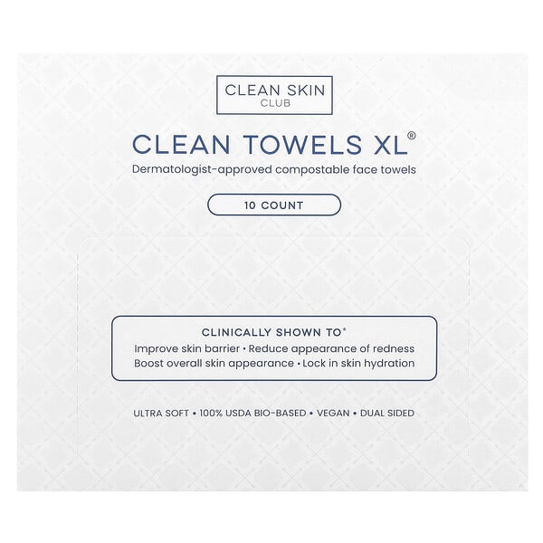 Clean Skin Club, Clean Towels XL®, 10 ширхэг