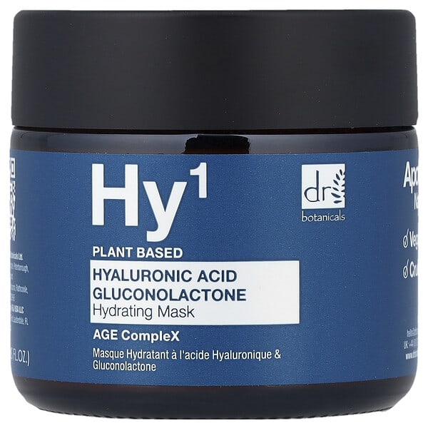 Dr. Botanicals, Гиалуроны хүчил, Gluconolactone Hydrating Beauty Mask, 2 fl oz (60 ml)
