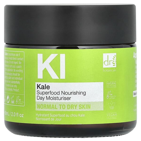 Dr. Botanicals, Kale Superfood Nourishing Day Moisturiser, For Normal to Dry Skin, 2 fl oz (60 ml) (Discontinued Item)