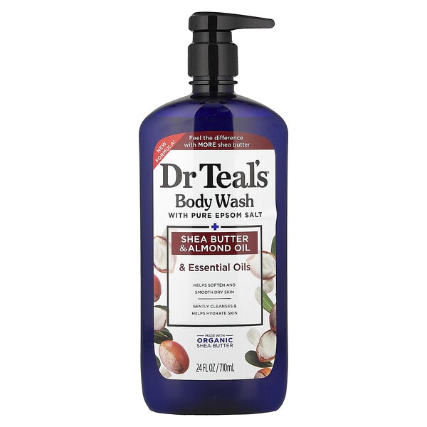 Dr. Teal's, Body Wash With Pure Epsom Salt, Shea Butter & Almond Oil & Essential Oils, 24 fl oz (710 ml)