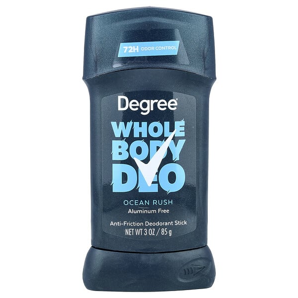 Degree, Whole Body Deo, Anti-Friction Deodorant Stick, Ocean Rush, 3 oz (85 g) (Discontinued Item)