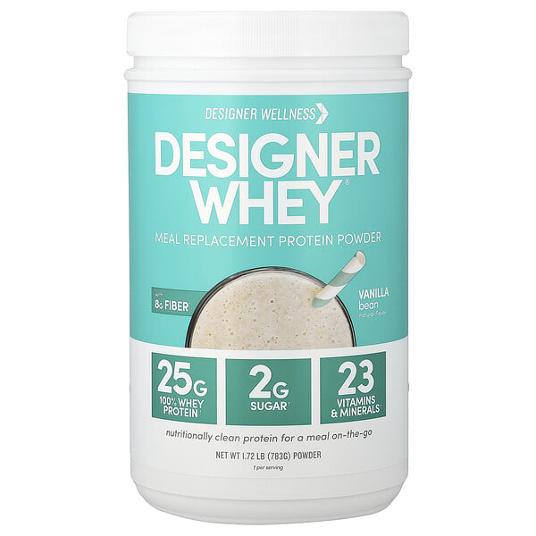 Designer Wellness, Designer Whey®, Meal Replacement Protein Powder, Vanilla Bean, 1.72 lb (783 g)