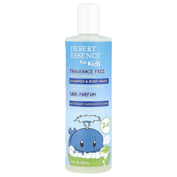 Desert Essence, Хүүхдийн, Shampoo & Body Wash, Fragrance Free, 12 fl oz (355 ml)