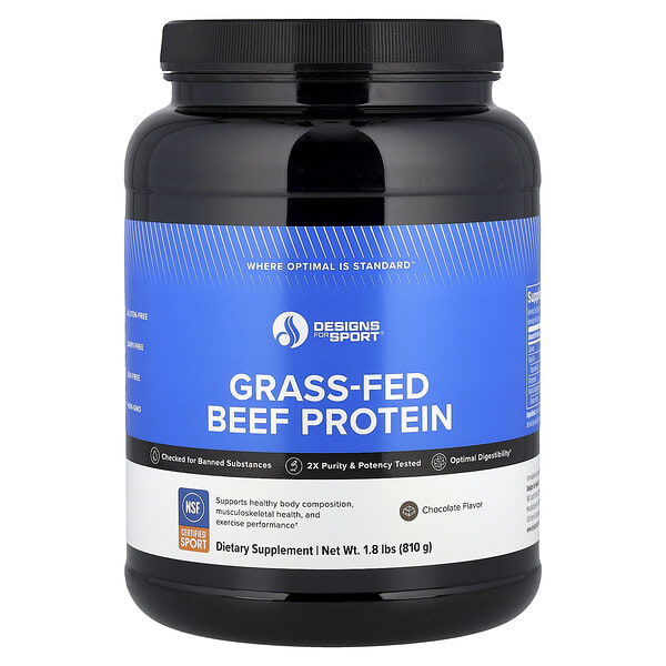 Designs For Health, Designs For Sport®, Grass-Fed Beef Protein, Chocolate, 1.8 lbs (810 g)