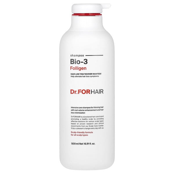 Dr.ForHair, Folligen Shampoo, Bio-3, 16.91 fl oz (500 ml)