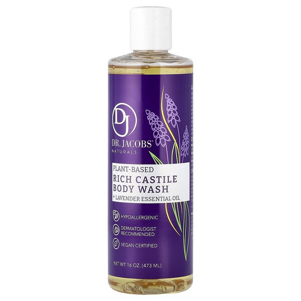 Dr. Jacobs Naturals, Plant-Based Rich Castile Body Wash, Lavender Essential Oil, 16 oz (473 ml) (Discontinued Item)