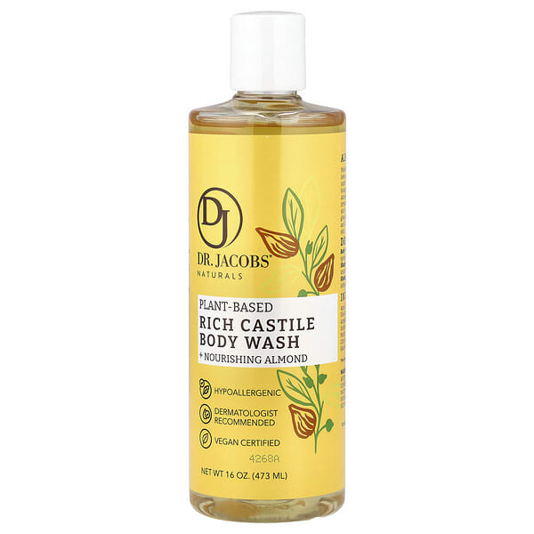 Dr. Jacobs Naturals, Plant-Based Rich Castile Body Wash, Nourishing Almond, 16 oz (473 ml) (Discontinued Item)