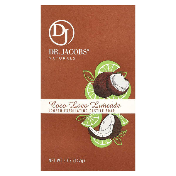 Dr. Jacobs Naturals, Loofah Exfoliating Castile Bar Soap, Coco Loco Limeade, 5 oz (142 g) (Discontinued Item)