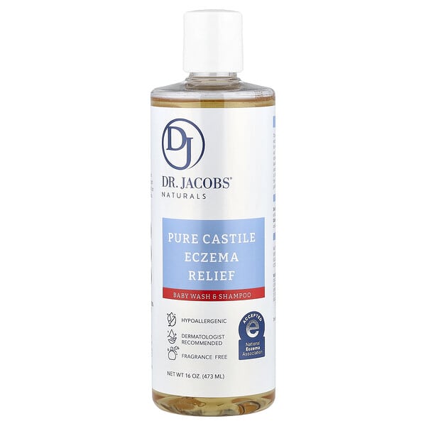Dr. Jacobs Naturals, Pure Castile Eczema Relief, Baby Wash & Shampoo, Fragrance Free, 16 oz (473 ml)