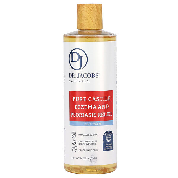Dr. Jacobs Naturals, Pure Castile Eczema and Psoriasis Relief, Body Wash, Fragrance Free, 16 oz (473 ml)