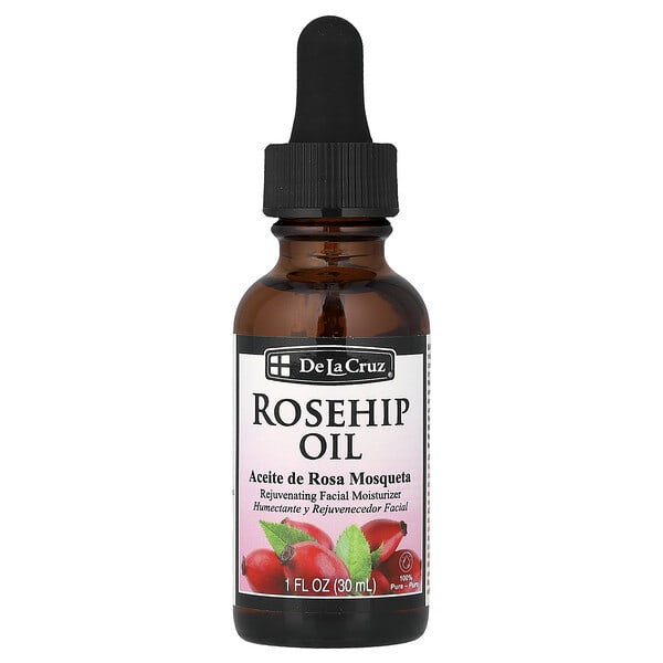 De La Cruz, 100% Pure Rosehip Oil, Rejuvenating Facial Moisturizer, 1 fl oz (30 ml)