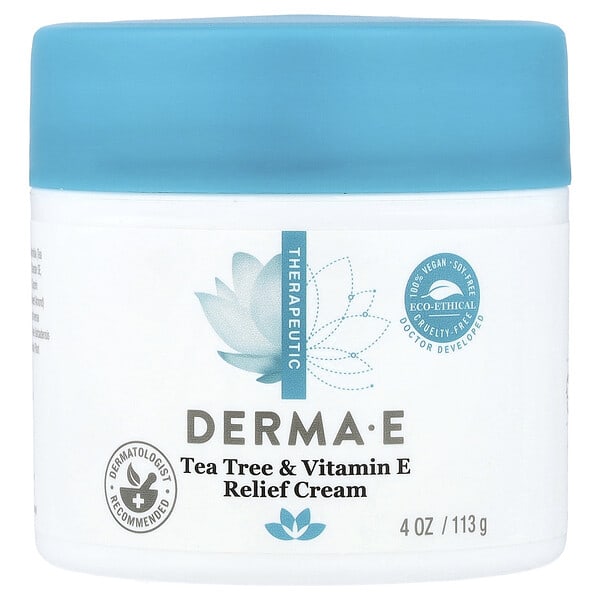 DERMA E, Tea Tree & Vitamin E Relief Cream, 4 oz (113 g)