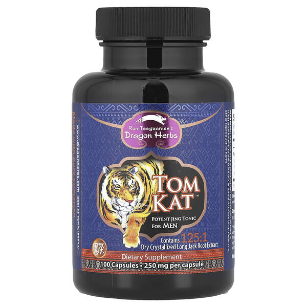 Dragon Herbs, Tom Kat™, Potent Jing Tonic For Men, 100 капсул