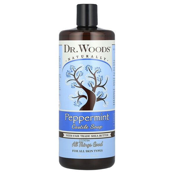 Dr. Woods, Castile Soap with Fair Trade Shea Butter, Peppermint, 32 fl oz (946 ml)