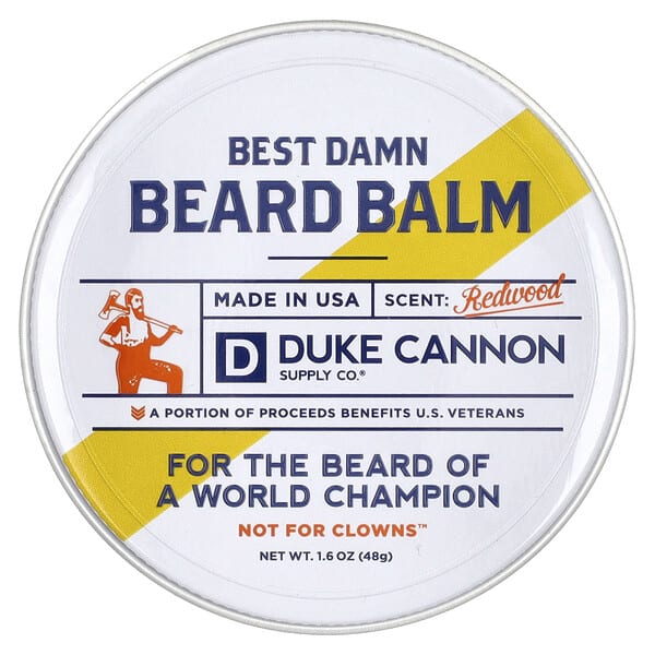 Duke Cannon Supply Co., Best Damn Beard Balm, Redwood, 1.6 oz (48 g) (Discontinued Item)
