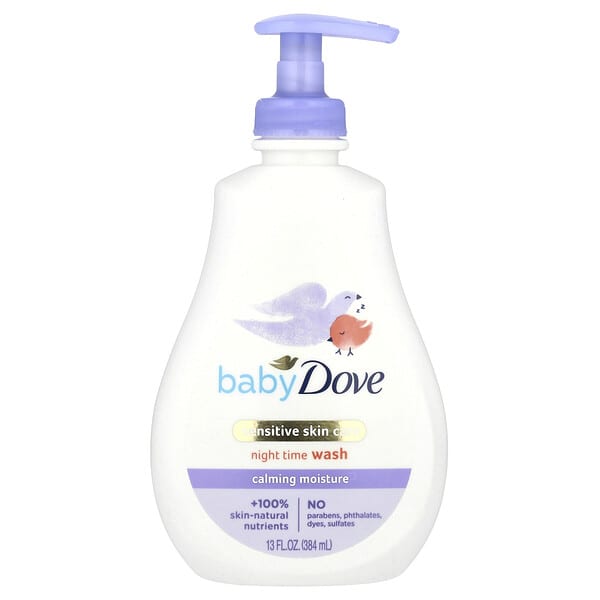 Dove, Нярайн, Sensitive Skin Care, Night Time Wash, Calming Moisture, 13 fl oz (384 ml)