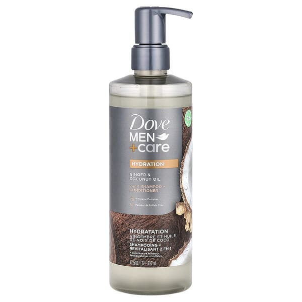 Dove, Men + Care, 2-in-1 Shampoo + Conditioner, Цагаан гаа & кокосын тос, 17.5 fl oz (517 ml)