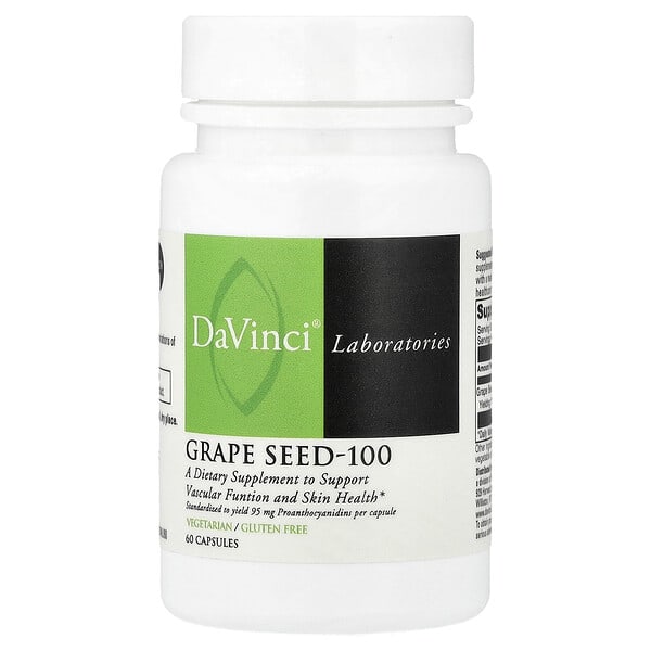 DaVinci Laboratories, усан үзмийн үр-100, 100 мг, 60 капсул