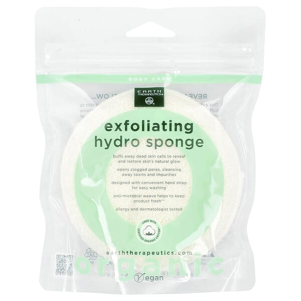 Earth Therapeutics, Exfoliating Hydro Sponge, Round, 1 Sponge (Discontinued Item)