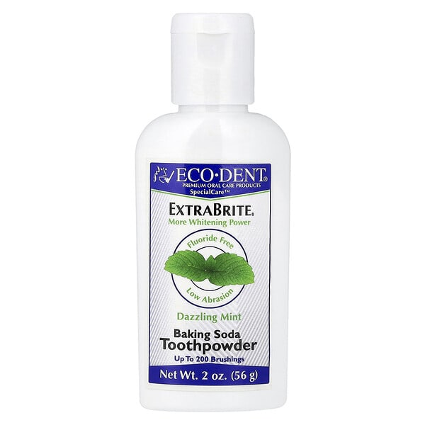 Eco-Dent, ExtraBrite®, Baking Soda Tooth Powder, Fluoride Free, Dazzling Mint, 2 oz (56 g)