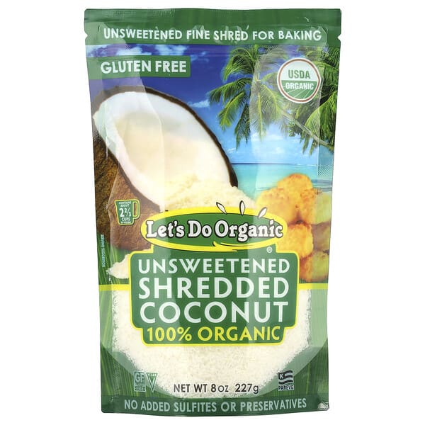 Let's Do Organic, Let's Do Organic, 100% Organic Unsweetened Shredded Coconut, 8 oz (227 g)