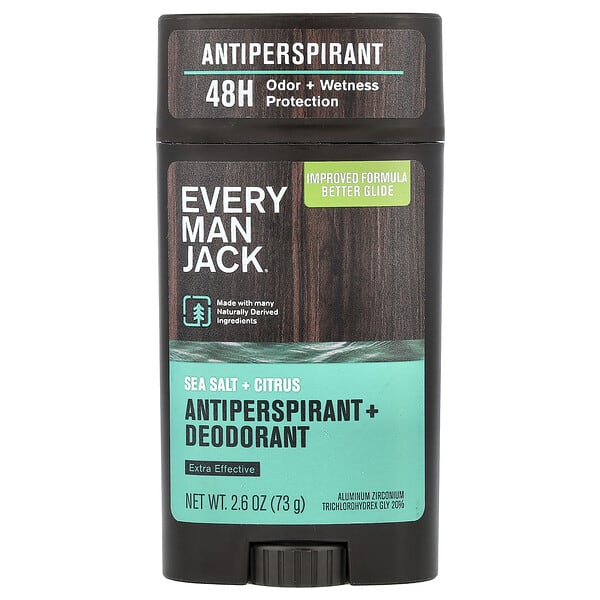 Every Man Jack, Antiperspirant + Deodorant, Sea Salt + Citrus, 2.6 oz (73 g)