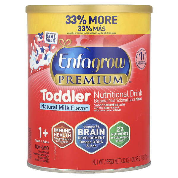 Enfamil, Enfagrow Premium™, Toddler Nutritional Drink, 1+ Years, Natural Milk, 2 lbs (907 g)