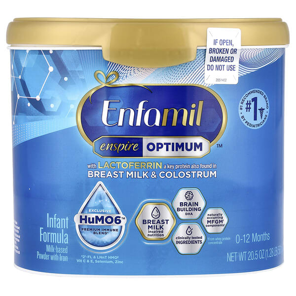 Enfamil, Enspire Optimum™, Infant Formula, Milk-Based Powder With Iron, 0-12 Months, 20.5 oz (581 g)