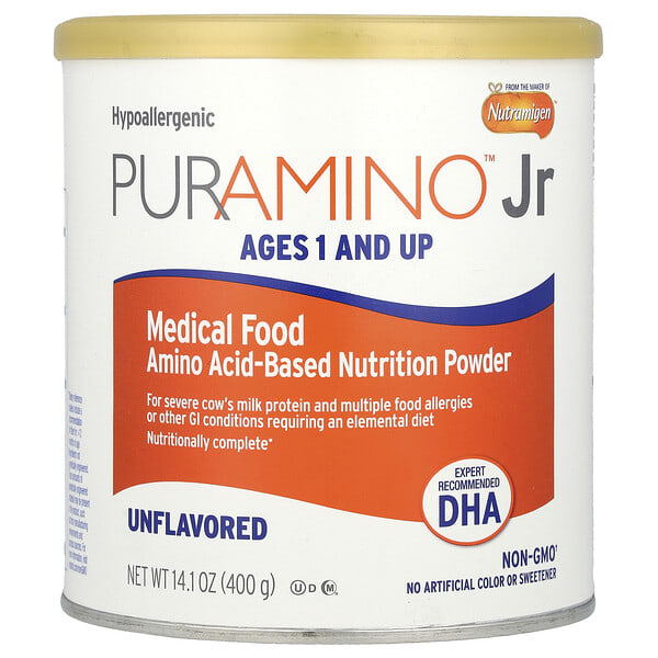 Enfamil, PurAmino™ Jr, Medical Food, Amino Acid-Based Nutrition Powder, Ages 1+, амтгүй, 14.1 oz (400 g)