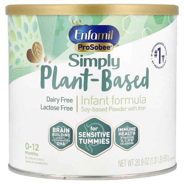 Enfamil, ProSobee®, Simply Plant-Based, Infant Formula, Soy-Based Powder With Iron, 0-12 Months, 20.9 oz (593 g)