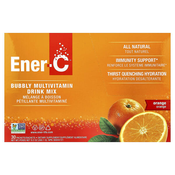 Ener-C, Витамин C, Multivitamin Drink Mix, Orange, 30 Packets, 0.3 oz (8.67 g) Each