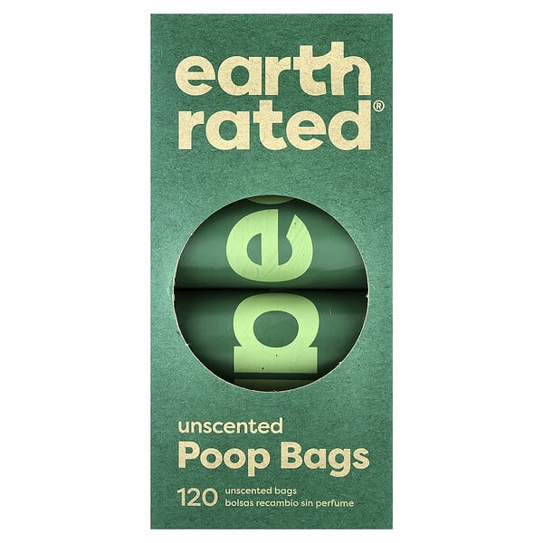 Earth Rated, Dog Poop Bags, үнэргүй, 120 Bags