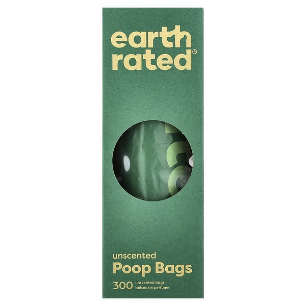 Earth Rated, Dog Waste Bags, үнэргүй, 300 Bags