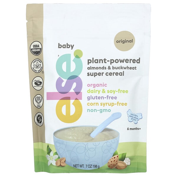Else, Нярайн, Plant-Powered Almonds & Buckwheat Super Cereal, 6 Months+, Original, 7 oz (198 g)