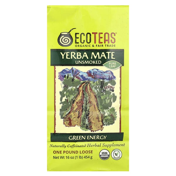 EcoTeas, Loose Yerba Mate, Green Energy, Unsmoked, 16 oz (454 g)