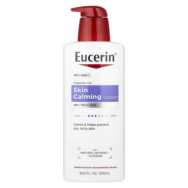 Eucerin, Skin Calming Lotion, Dry, Itchy Skin, Fragrance Free, 16.9 fl oz (500 ml)