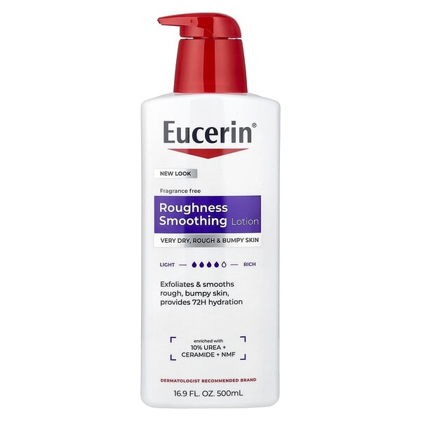 Eucerin, Roughness Soothing Lotion, Very Dry, Rough & Bumpy Skin, Fragrance Free, 16.9 fl oz (500 ml)