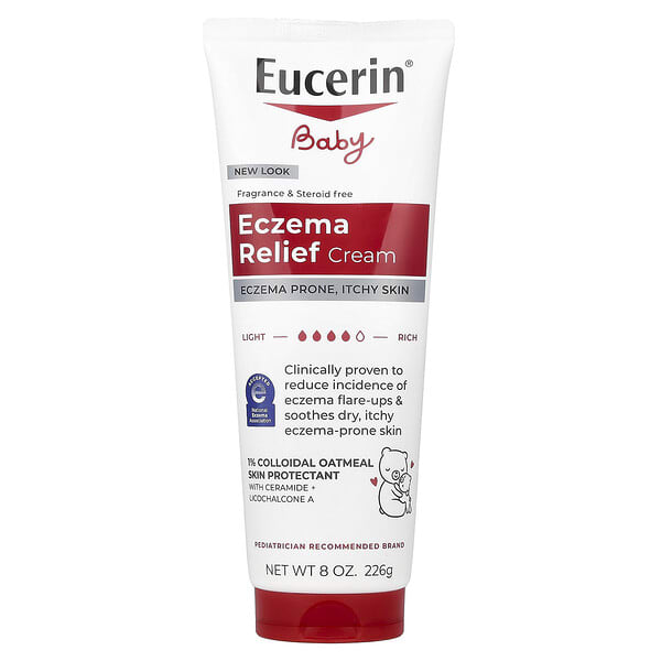 Eucerin, Нярайн, Eczema Relief Cream, Fragrance Free, 8 oz (226 g)
