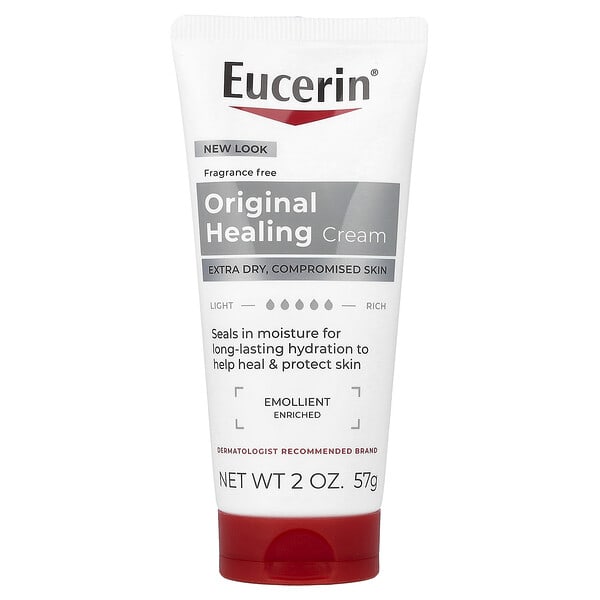 Eucerin, Original Healing Creme, Extra Dry, Compromised Skin, Fragrance Free, 2 oz (57 g)