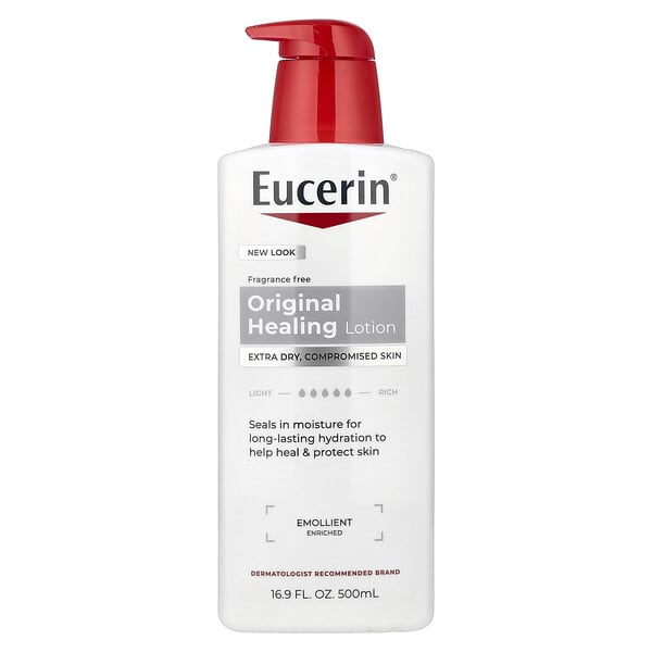 Eucerin, Original Healing Lotion, Extra Dry, Compromised Skin, Fragrance Free, 16.9 fl oz (500 ml)