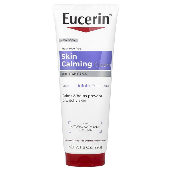 Eucerin, Skin Calming Cream, Dry, Itchy Skin, Fragrance Free, 8 oz (226 g)