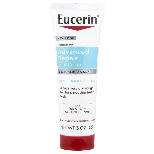 Eucerin, Advanced Repair Foot Creme, Dry to Very Dry Skin, Fragrance Free, 3 oz (85 g)