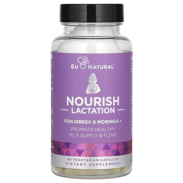 Eu Natural, Nourish Lactation, Fenugreek & Moringa+, 60 Vegetarian Capsles (Discontinued Item)