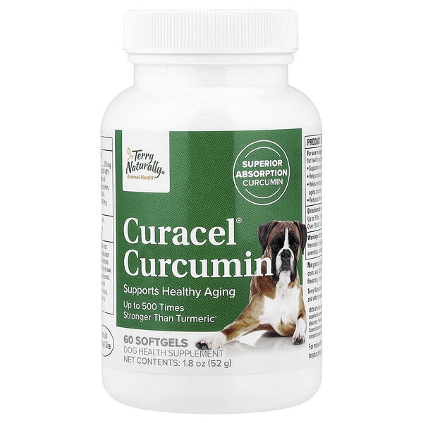 Terry Naturally, Curacel Curcumin®, For Dogs, 60 зөөлөн капсул, 1.8 oz (52 g)
