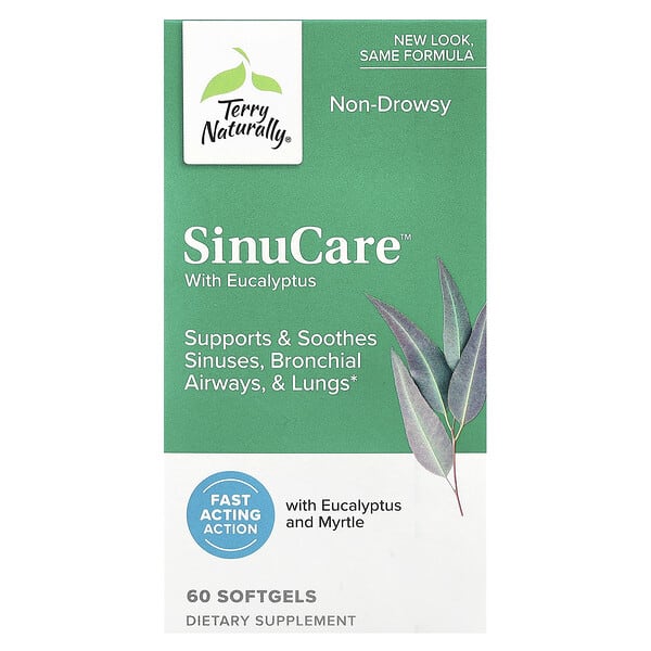 Terry Naturally, SinuCare™ with Eucalyptus, 60 зөөлөн капсул