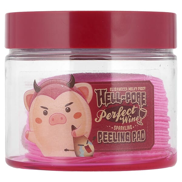 Elizavecca, Milky Piggy, Hell-Pore, Perfect Wine Sparkling Peeling Pad, 30 Sheets, 6.76 fl oz (200 ml)