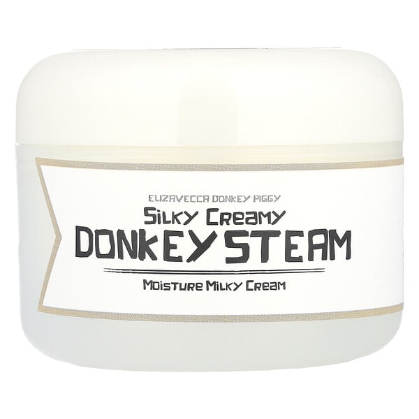 Elizavecca, Donkey Piggy, Silky Creamy Donkey Steam, Moisture Milky Cream, 3.53 oz (100 g) (Discontinued Item)